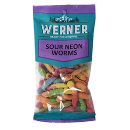 [WER00331] Value Size SOUR NEON WORMS 6/7oz