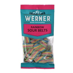 [WER01413] Value Size RAINBOW SOUR BELTS 6/2.65oz