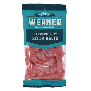 Value Size STRAWBERRY SOUR BELTS 6/2.65oz