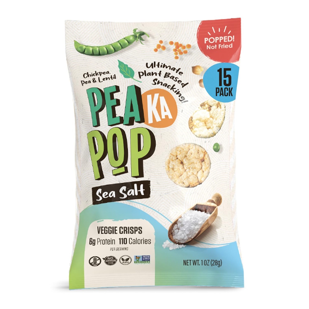 PeaKaPop Veggie Crisps Sea Salt 1 oz